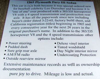 1965 Plymouth Fury III data sign the 3rd Annual Halloween Car Show