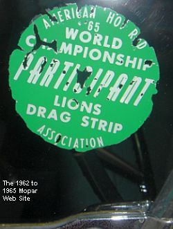 1962 Dodge Dart: Blairs Speed Shop original Lions Drag Strip decal