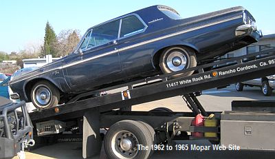 1963 Plymouth Fury on trailer