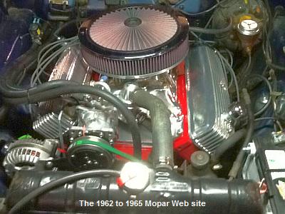 1963 Plymouth Fury Poly 318 with Poly Power  chrome valve covers and Wind Tunnel 4 bbl intake